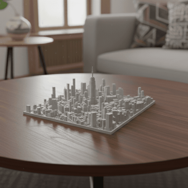 3D printed city model displayed in varous locations 2